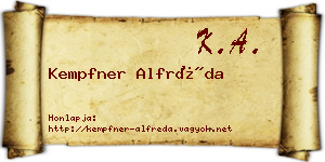 Kempfner Alfréda névjegykártya